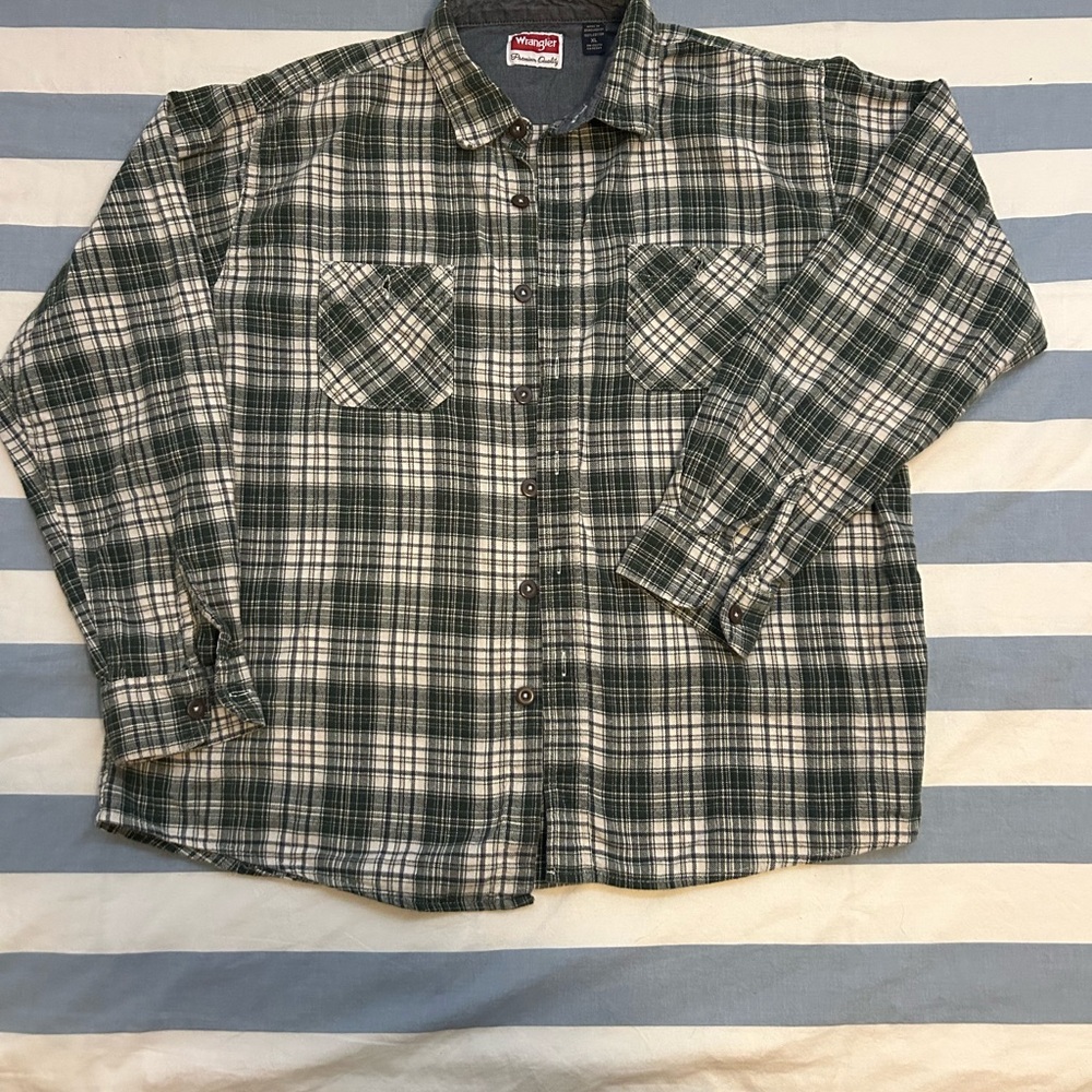 Men's Green Plaid Flannel Shirt - Wrangler